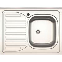 Évier de cuisine SA30 avec gocciolatoio gauche 80x60 cm en inox
