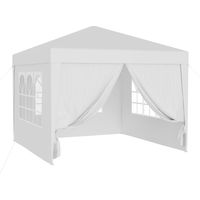 Wiltec Pavillon 3 x 3 m in Weiß mit UV-Schutz 50+, Gartenpavillon mit abnehmbaren Seiten, Partyzelt mit Fenstern für z. B. Terrasse und Festival
