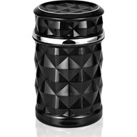 Cendrier de voiture, cendrier de voiture portable avec couvercle, cendrier LED avec support pour voitures, vans, extérieur, camping, noir