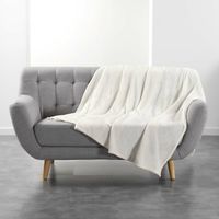 Plaid polaire - Flanou - 180 x 220 cm - Naturel - Livraison gratuite