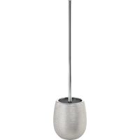 Gedy Argento, G-Astrid Scopino WC da appoggio, Dimensioni 47 X 11,5 X 11,5 CM Peso 0,648 kg, scopettino Bagno in Ceramica, Anni di Garanzia 2, Design R&S, Unica