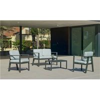 Hevea AWENA 7 ensemble salon de jardin anthracite