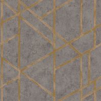 Grafik Tapete Profhome 369281 Vliestapete leicht strukturiert mit geometrischen Formen glänzend grau gold 5,33 m2