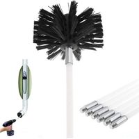 Schornsteinbürsten-Set, Schornsteinreinigungswerkzeug, Schornsteinfeger-Set mit 6 (61 cm) flexiblen Stäben und 1 (100 mm) Schornsteinfegerkopf für Pelletöfen - LIAIKI