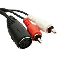 Goobay 50004 cable de audio 0,2 m DIN (5-pin) 2 x RCA Negro, Rojo, Blanco