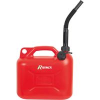 Ribimex – Jerrican pour essence 10L – Polyéthylène haute densité – Long bec verseur flexible pour transvasement précis – Conforme aux normes UN