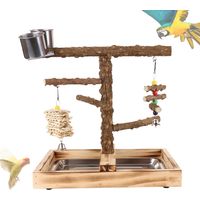 Gym en bois 35,6 × 26 × 34 cm – centre d’activité avec tasses intégrées, robuste pour conures et perruches