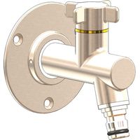 Robinet d'extérieur à visser – Applique nickelée femelle 1/2" – Résiste au gel – Débit 50l/min – Embout rapide pour raccord rapide – Oslo