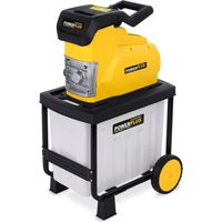 Broyeur de végétaux électrique 2800W – Diamètre de coupe 45 mm – Moteur à induction silencieux – Bac 60L pour ramassage facile – Powerplus