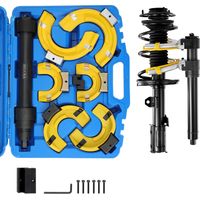 VEVOR Kit Compresseur Ressort Amortisseur pour Voiture 4,5 T Tendeur de Ressort en Acier 3 Porte-Ressorts Interchangeables avec Mallette pour Demontage Installation des Ressorts de Suspension Auto SUV