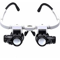 Loupe binoculaire 8X-15X-23X avec 2 lumières LED – Lentilles acryliques pour horloger, lecture, bijoutier, couture – Matériau ABS