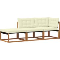 vidaXL Unités de sofa sectionnel d'extérieur 3 Pièce Naturel