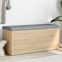 Vidaxl – Banc d'entrée en bois d'ingénierie 102x42x45 cm – Grand espace de rangement – Assise confortable avec coussin épais – Charnières robustes