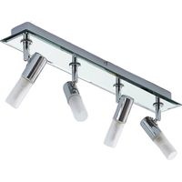 Lindby – Spot à intensité variable chromé 4 lampes – Protection IP44 pour salle de bain – Éclairage orientable et ciblé – Longueur 53 cm