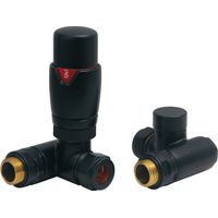 Heatwave Dual Fuel Black Thermostatic Corner Radiator Valve Set