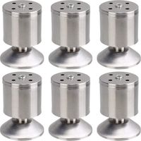 möbelfüße sofafuß 6 stück runde sockelfuß Edelstahl schrankfüße 0-10mm höhenverstellbar für möbel Projekt 50mm80mm Silber