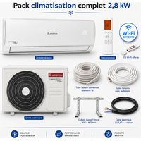 Ariston Group – Climatiseur monosplit réversible 2,8 kW – Technologie Inverter – Pour pièces de 20 à 40 m² – Kit d'installation 3 m inclus