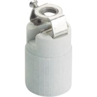 Portalámparas de pocelana "Edison" con percha E14 rosca M10/100 libre de halógenos (Hasta 80W 2A 250V) IP20 Ø26x48mm