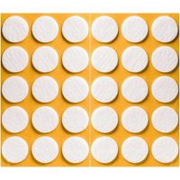 30x Patin feutre autocollant adhésif blanc rond diamètre 28mm épaisseur 3mm Anti Rayure A coller Protection Pied Meuble Table Chaise Sol Parquet