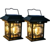 Lot 2 lanternes solaires – Suspension – Étanche – 3 éclairages – Porche/jardin/cour