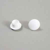 50 Bouchon, Plastique Blanc, Diamètre 9 mm, Tête Dôme, Pour Trou Alésage