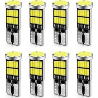 LED Interior Car Lights T10 W5W Bulbs 8PCS, 6500K LED, Error Free Bulbs Replacement, Number Plate Bulb, Dome Map Trunk Lights 12V 16SMD 4014 LED for Car Ceiling Lights,Doors,Interior Lighting(White)
