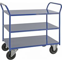 Kongamek Etagenwagen voll verschweisst in blau mit 3 Böden 940x440mm Ladefläche ohne Bremse