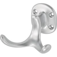 Mantelhaken 0029 zweifach Ausladung 60 mm Aluminium silberfarbig eloxiert Höhe 47 mm