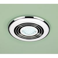 HiB Cyclone Chrome Wet Room Inline Extractor Fan with Cool White LED Light - 32700