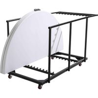 6 tables pliantes ronde 180 cm et chariot de transport