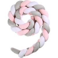3Brins Tour de Lit Tresse, Coussin Tressé, Serpent Tressé De Lit, Oreiller À Nœud Doux Noué, pour Canapés Et Lits,1.5M--poudre de frêne blanc
