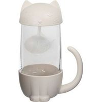 Tasse mit Teesieb La Chaise Longue Katze 39-2K-020 Weiß