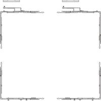 Hautau Atrium HKS 180/150 Z/E Grundkarton Eckumlenkung - Fensterbeschlag Schieben und Kippen - Stulp Versatz 9 mm links