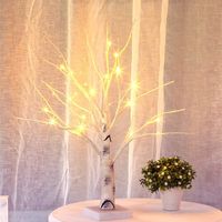 Todot – Lampe de table bouleau 45 cm – 18 LED blanches chaudes – Alimentation piles – Décoration intérieure pour fêtes et événements - ST0002