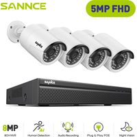SANNCE 5MP KIT DE VIDEOSURVEILLANCE 4 × CAMÉRAS SMART IR VISION NOCTURNE MICRO INTÉGRÉ SÉCURITÉ SYSTÈME