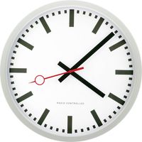 Horloge murale EUROTIME 59530-07 radiopiloté(e) 35 cm argent mécanisme d'horloge silencieux