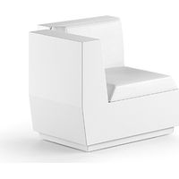 Angolo "Big-Cut" struttura in polietilene con cuscino per esterno -Normale / Bianco e Bianco