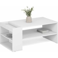 Mesa de centro Houston 1946, Blanco, 42x55x100cm, Diámetro: 0, Aglomerado laminado, Angular