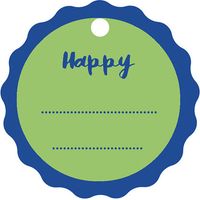 Scotton Chiudipacco Rotondo D 50 Mm Happy Verde Blu 15 Pz