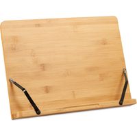 Relaxdays Porte-livre Cuisine, Support, Recettes, Bambou, Lutrin, Pupitre, Tablette, Ajustable, HLP 24x34x21 cm, nature