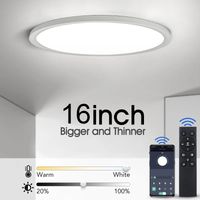 Plafonnier LED extra-fin – 16 pouces – Dimmable – APP + télécommande – Maison connectée
