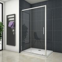 Ocean Sanitaire – Cabine de douche 120x90x190cm – porte coulissante en verre de sécurité 5mm – aluminium chromé – installation angle