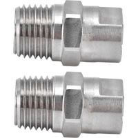 Lot de 2 têtes de pulvérisation plates en forme d'éventail, en acier inoxydable, robustes et durables, débit d'eau réglable, buse de pulvérisation grand angle, 95°