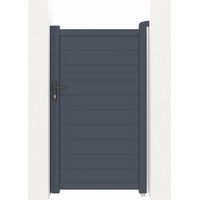 Casanoov – Portillon aluminium 1m H.180cm gris – Occultation totale – Design contemporain pour sécurité jardin – Largeur 100 cm