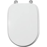 Sedile wc in mdf bianco serie tesi con cerniere metalliche regolabili