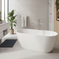 Voda Design Florence 1 1455mm Freestanding Double Ended Bath (Slim Oflow White Waste)