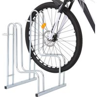 vidaXL Support de vélo au sol autoportant pour 2 vélos acier galvanisé