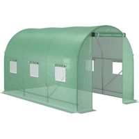 Greenhouse foil tunnel with window, 350x200x200 cm, green