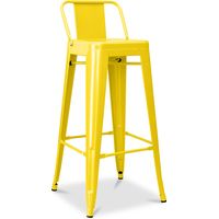 Barhocker mit Rückenlehne - Industriedesign - 76cm - New Edition - Stylix Gelb