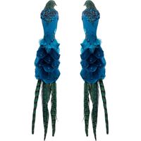 Decorazione per albero di Natale blu pavone, 2 pezzi.